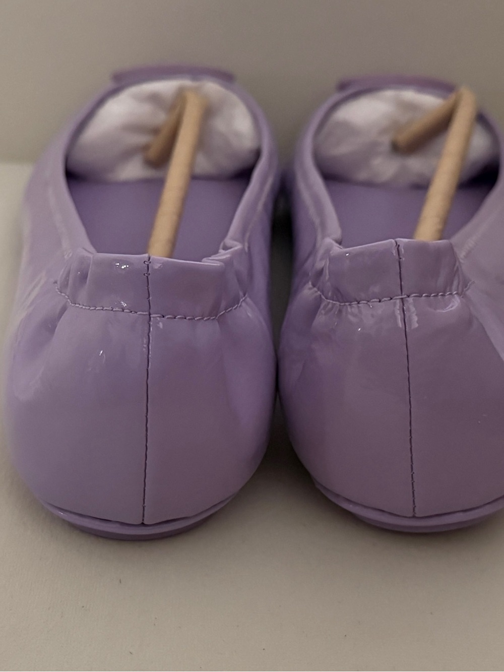 NIB Tory Burch Minnie Travel Ballet Flats Lavender Cloud Patent Leather Size 9.5 - Picture 8 of 10